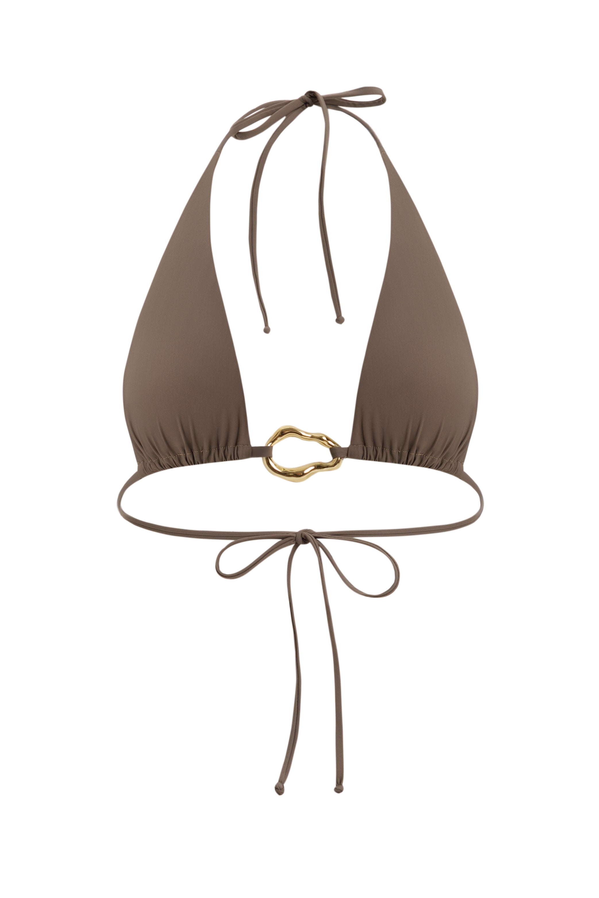 Bikini Brown Gold Details - Top